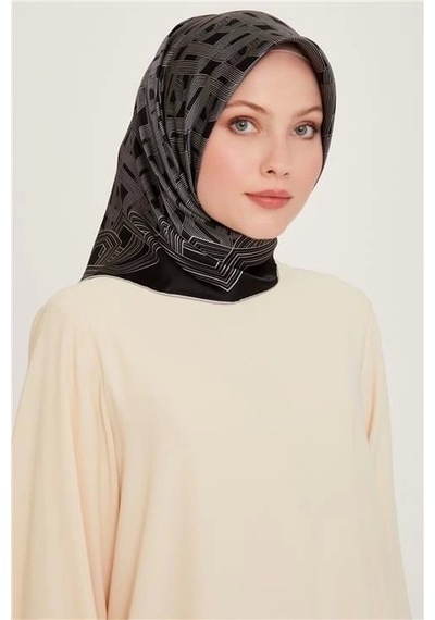 Armine Sura Saf İpek Eşarp 9213d 03 Siyah
