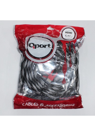 QPORT 15 Metre HDMI Kablo Altın Uç Örgülü 4K 3D  HDMI Kablo Q-HDMI15