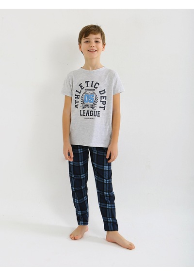 Vitmo Erkek Çocuk Kısa Kollu %100 Pamuklu Pijama Takımı League KARMELANJ