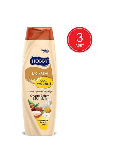 Hobby Argan Yağı ve Papatya Çiçeği Saç Bakım Kremi 3 x 600 ML