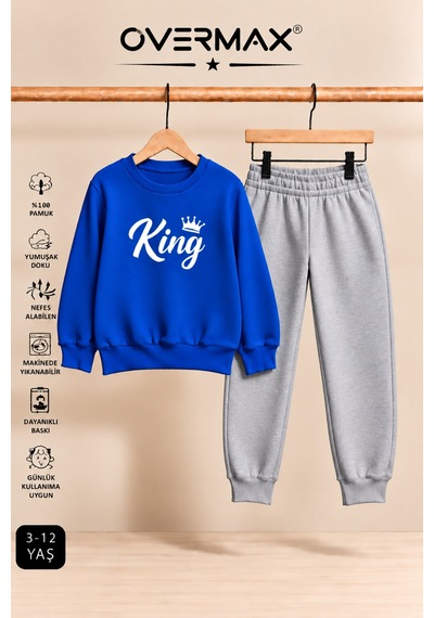 Overmax King Baskılı Çocuk Eşofman Takımı Kapüşonsuz Sweatshirt & Eşofman Altı Saks Mavi Üst-gri Alt - 921711866 Saks Mavi Üst-gri Alt Overmax King Baskılı Çocuk Eşofman Takımı Kapüşonsuz Sweatshirt & Eşofman Altı Saks Mavi Üst-gri Alt - 921711866 Saks Mavi Üst-gri Alt