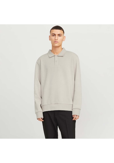 Jack & Jones Bradley Erkek Bej Polo Sweatshirt 12278586-mbm Krem