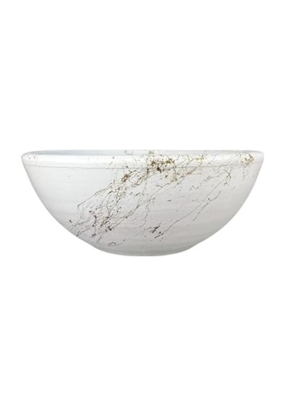 Beyaz Gold Mermer Efektli 20 Cm Çapında Bitki Sunumluk Saksı