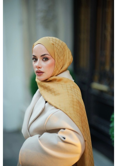 İmannooor Pencere Kafes Deve-camel Ramy Jakar Şal 70x210