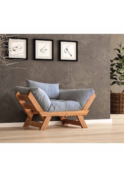 Woodesk Adalar Masif Tik-gri Renk Berjer Cpt8153-140 Gri