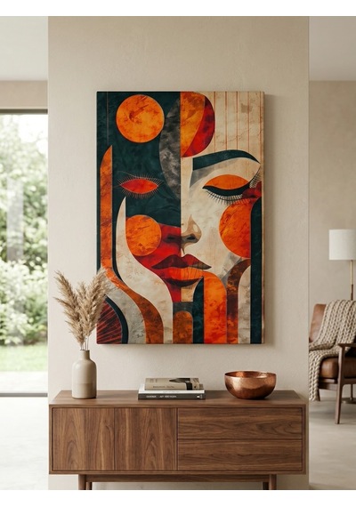 Tablo 60x90 Cm Büyük Boy Kafe Ve Salon Hediyelik Duvar Aksesuarı Açık Kahverengi