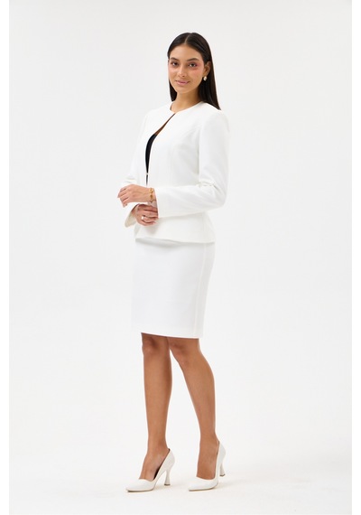 Velnara Moda Kırık Beyaz Klasik Kadın Takım Elbise-sıfır Yaka Ceket & Kısa Kalem Etek Kırık Beyaz - 927030108 Kırık Beyaz Velnara Moda Kırık Beyaz Klasik Kadın Takım Elbise-sıfır Yaka Ceket & Kısa Kalem Etek Kırık Beyaz - 927030108 Kırık Beyaz