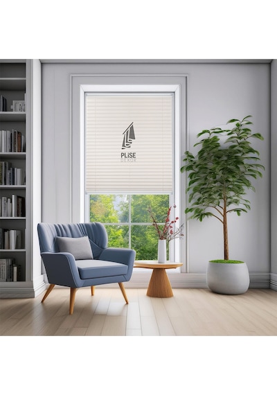 Plise Dekor Beyaz Plise Perde - Cam Balkon Perdesi Vidalı Sistem