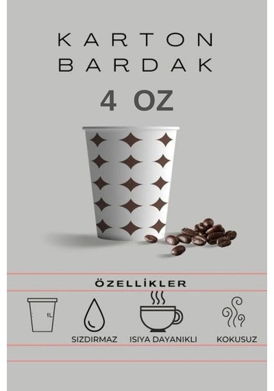 Karton Bardak 4 Oz Türk Kahvesi Espresso Bardağı 100'lü 100 adet