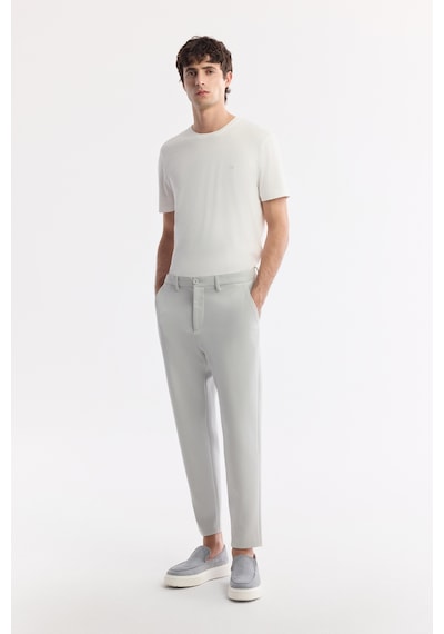 Avva Erkek Açık Gri Klasik Bel Pamuklu Jersey Carrot Fit Pantolon A51y3013