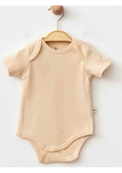 Zekids Bebek Organik Pamuklu Kolsuz Çıtçıtlı İkili Body Set-15901 Bej