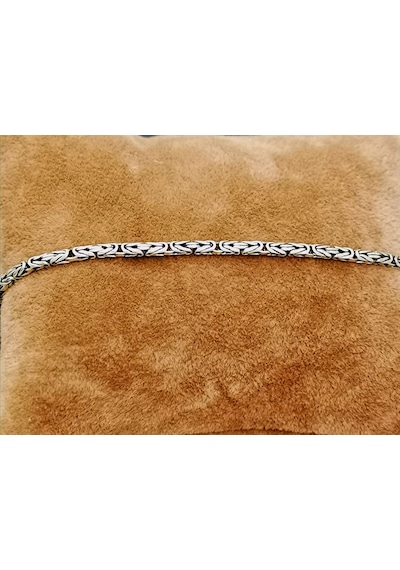 Omar Silver Kral Kare 4Mm Bileklik 20/21Cm 18,30Gr