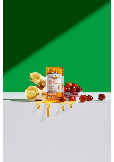 Apitera UP Doğal Bal, B Vitaminleri, Kırmızı Ginseng, Guarana ve Propolis İçeren Takviye Edici 56'lı Saşe