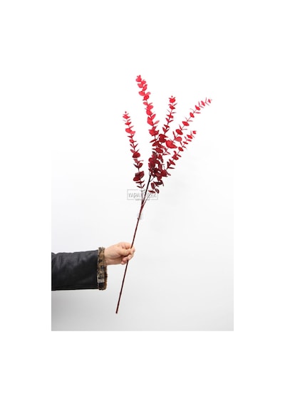 Yapay Retro Pastel Okaliptus Dalı 88 Cm Bordo