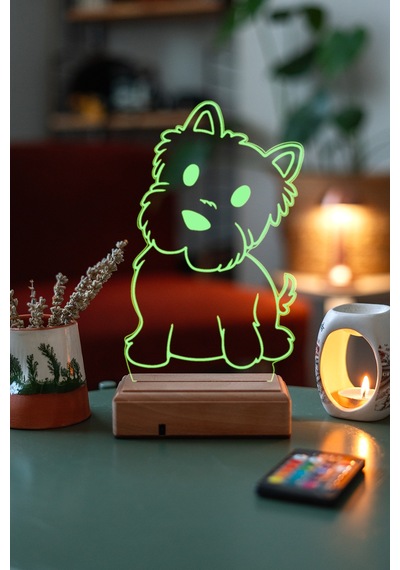 Kişiye Özel Şirin Köpek Masaüstü 3D Led Lamba