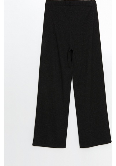 Lcw Modest Siyah Beli Lastikli Geniş Paça Kadın Pantolon