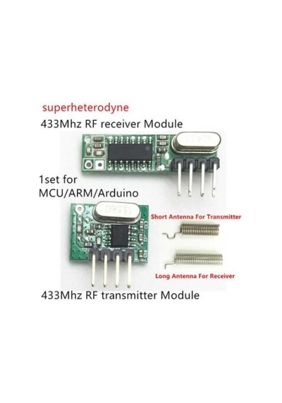 433Mhz Rf Alıcı Verici Modül Kristalli Takım
