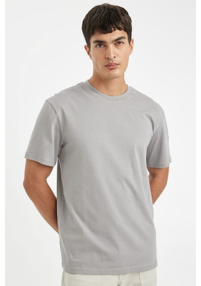 DeFacto %100 Pamuk New Regular Fit Bisiklet Yaka Basic Düz Kısa Kollu Tişört V7699AZ24AUGR89
