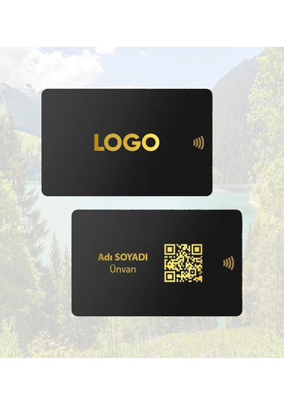 Nfc Black Dijital Kartvizit Üzerine Gold Baskı Kişileştirilebilir Altın Baskı