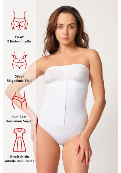 Beyaz Mı Emay 2088 Önden Agraflı Slip Korse Beyaz