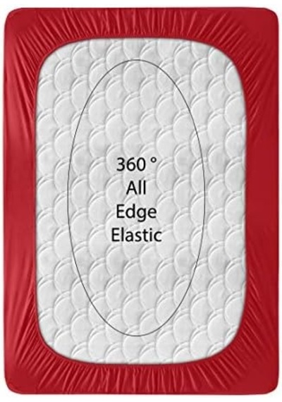 Kobe Home Örme Penye Lastikli Çarşaf, Çift Kişilik, Kırmızı, Pamuk-elastan 230 G/m2 Abanoz