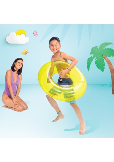 Intex Şeffaf Jumbo Çocuk Yüzme Simidi Yeşil 76 Cm 59260