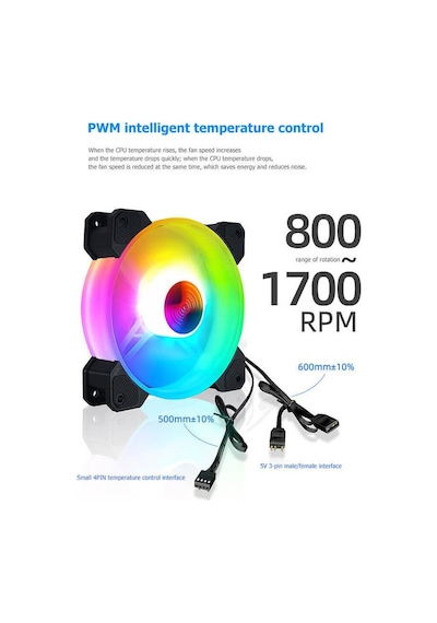 Coolmoon Yuhuan12cm Argb Kasa Fanı - 120mm Pc Fan - 5v 3pin Pwm Bağlantı