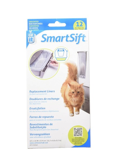 Smart Sift Kedi Tuvaleti İçin Biyolojik Olarak Çözünebilir Altlıklar, 40 X 25 X 22 Cm, 12'li Paket