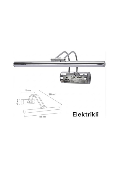 9w 50cm Krom Flüt Aplik Gün Işığı