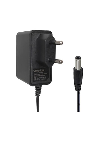 Weko Wk-37857 Plastik Kasa 8 Volt - 1 Amper Yerli Üretim 5.5 2.5 Mm Uçlu Priz Tipi Adaptör