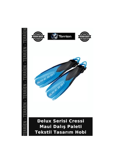 Delux Serisi Cressi Maui Dalış Paleti Tekstil Tasarım Hobi Black - Blue