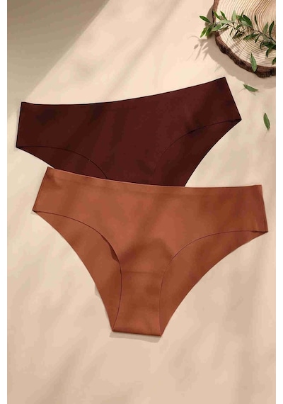 Merry See 5'li Set İz Yapmaz Likralı Dikişsiz Lazer Kesim Bikini Slip Külot Çok Renkli 001