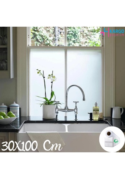 30 Cm X 1 Metre Cam Kumlama, Ofis, Duşakabin Ve Balkon Camı Kaplama Folyosu