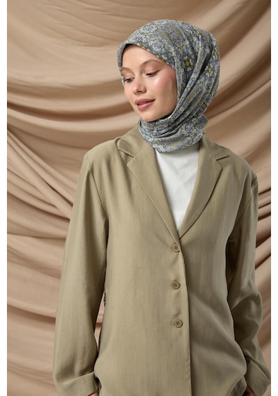 Silk Home Soft Eşarp 73093-22 Asit, Yağ Yeşili, Gri, Ekru