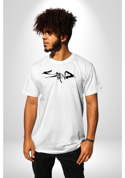 Staind Unisex Unisex Beyaz Organik Baskılı T-shirt Penye Yüksek Kalite Beyaz