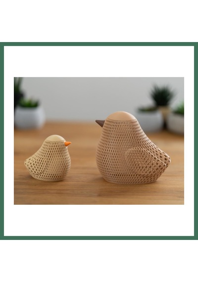 En-cag Örgü Desenli Serçe Figürlü Tealight Mumluk Bahar Dekoratif Mum Tutucu Bss Çok Renkli