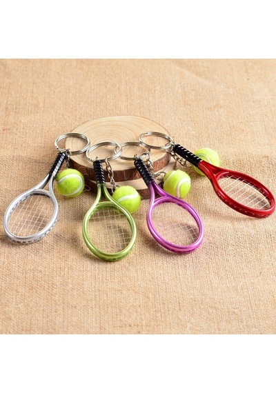 Gerçekçi Tenis Raketi Tasarımlı Şık Anahtarlık Kolye Çanta Süsü Tennis Keychain 5047