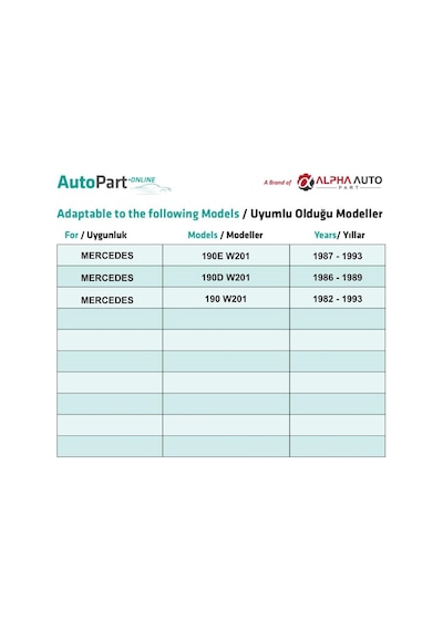 Mercedes W201 190 190d 190e İçin Kaplama Klips - 1 Adet
