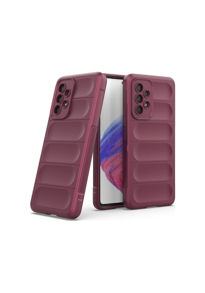Samsung Galaxy A73 5G Uyumlu Silikon Kılıf - Kamera Korumalı Esnek Airbag Kapak - Bordo