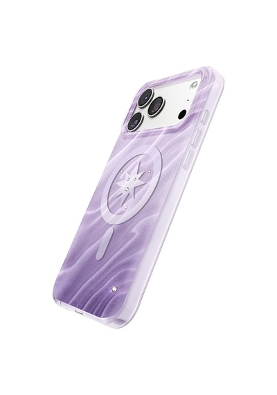 İphone 17 Pro Max Kılıf M-safeli Orjinal Swarovski Taşlı Zore Paris Rovix Sert Pc Kapak Açık Mor