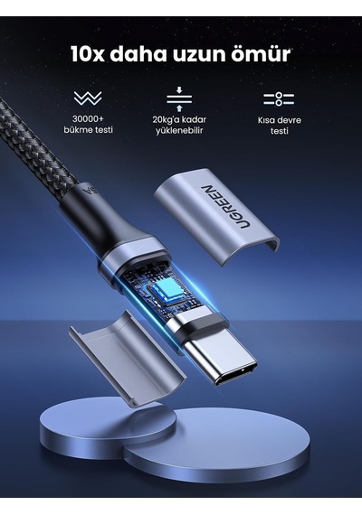 100w Usb C Kablosu Pd3.0 Hızlı Şarj Kablosu Pps İphone 15 Pro Max Macbook Pro M2 Macbook Air M2 Galaxy S25 Ultra İle Uyumludur. 3m