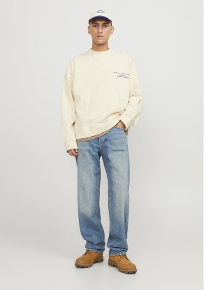 Jack & Jones Erkek Eddie 607 Loose Fit Jean 12253698 Blue Denim Mavi