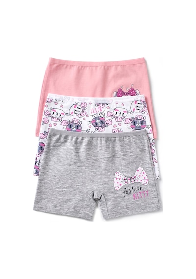 Öts Kız Çocuk 3 Lü Pamuklu Boxer Baskılı Premium Günlük Kullanım 8705-3 Renkli
