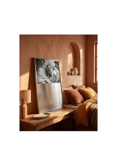 Dizör Hatıra Çerçevesi 304 Paslanmaz Çelik, Fırçalı, 20 X 30 Fotoğraf Alanlı Duvar Çerçevesi 32 X 45 Cm