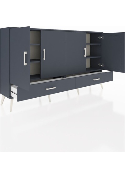 Arges Konsol 6 Raflı 2 Çekmeceli 4 Kapaklı 176x30x99 Antrasit-ant Antrasit-antrasit Arges Konsol 6 Raflı 2 Çekmeceli 4 Kapaklı 176x30x99 Antrasit-ant Antrasit-antrasit