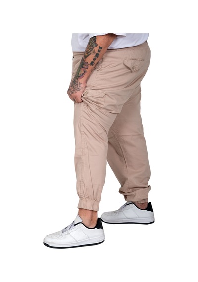 Mode Xl Büyük Beden Erkek Keten Kargo Jogger Barcelona Pantolon 25911 Bej Bej