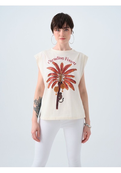 LOFT Regular Fit Kadın Tshirt K.kol Lf2039025 Q1.v1 Ekru