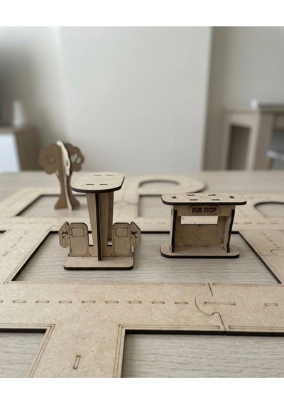 Montessori Ahşap Mdf Yol Ve Trafik Puzzle Eğitici Oyuncak