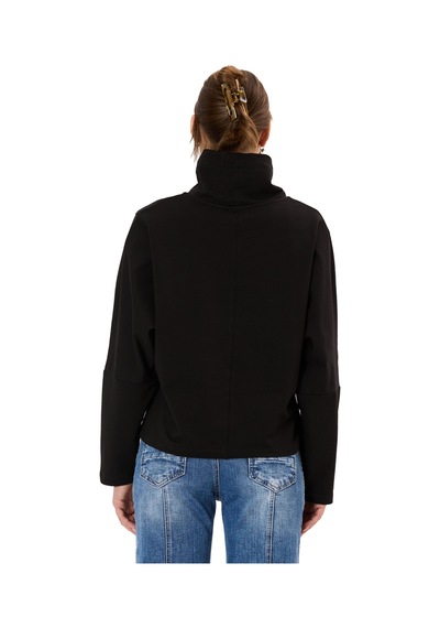 Cipo & Baxx Wl369 Kadın Kapüşonlu Hoodie Sweatshirt Rahat Şık Ve Sokak Stiline Uygun Siyah