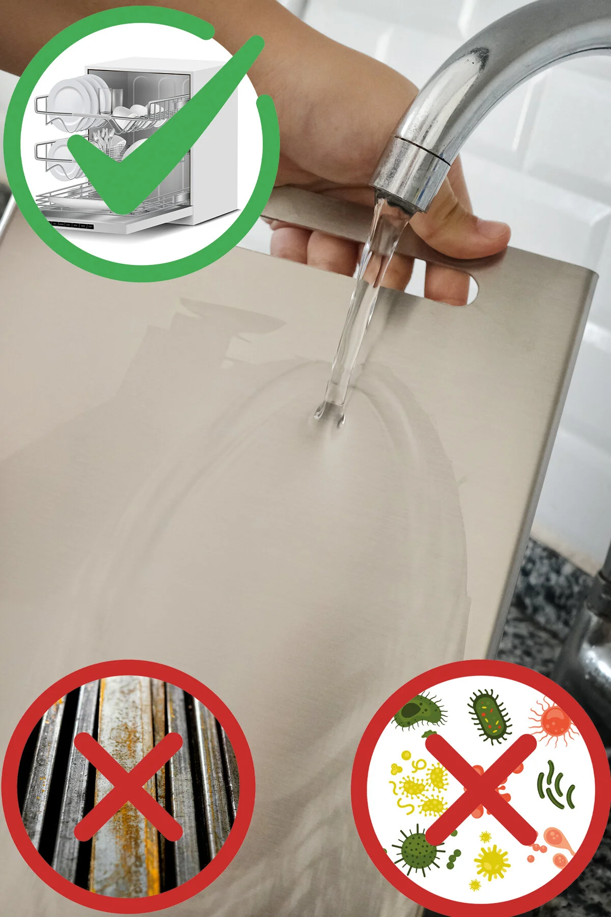 Paslanmaz Çelik Çekmeceli Kesme Tahtası 30x22 Gri